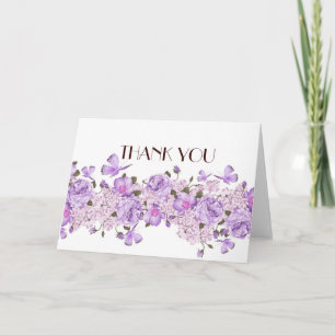 Butterfly Lavender Floral Garden Thank you Card