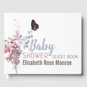 Butterfly Leaves, Elegant Baby Shower Guest Book