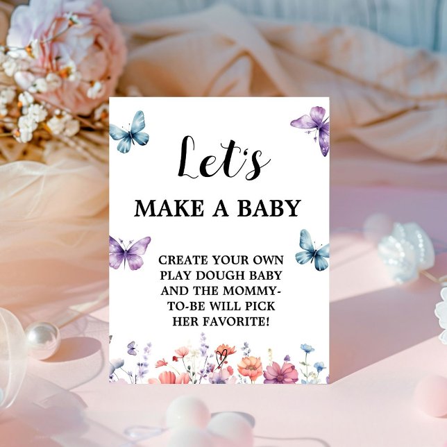 Butterfly let's make a Baby Baby Shower Game sign (Creator Uploaded)