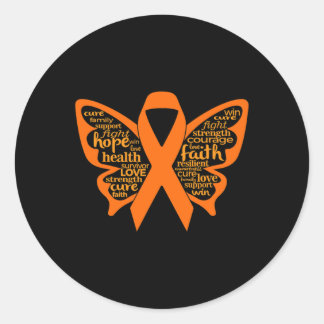 Butterfly Leukaemia Awareness  Classic Round Sticker