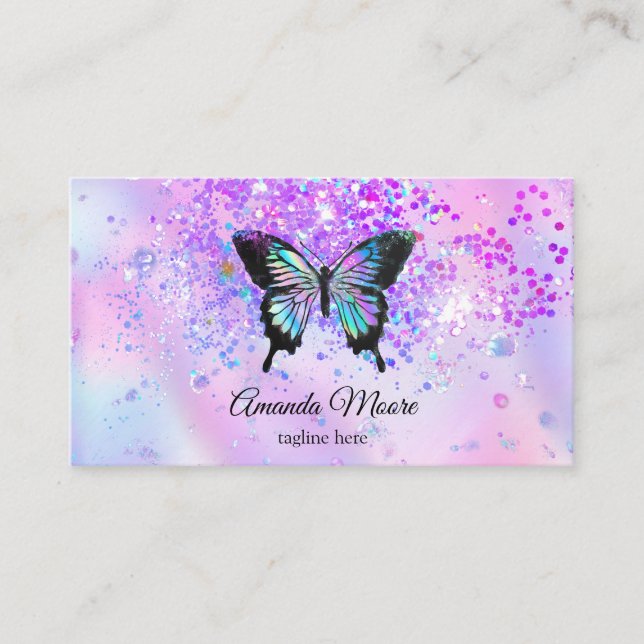 butterfly life beauty salon nail salon makeup busi business card (Front)