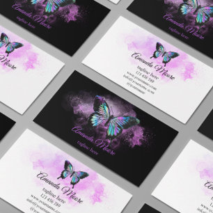 butterfly life coach therapist holograph beauty business card