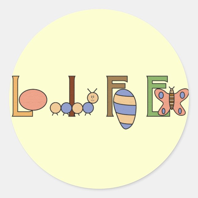 Butterfly Life Cycle Metamorphosis Sticker (Front)