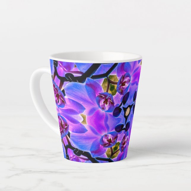 Butterfly Like Flowers Latte Mug (Left Angle)