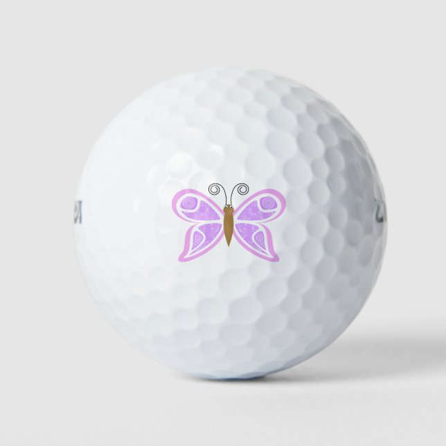 Butterfly Lilac Abstract Golf Balls (Front)