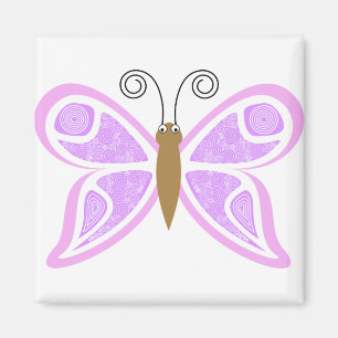 Butterfly Lilac Abstract Magnet