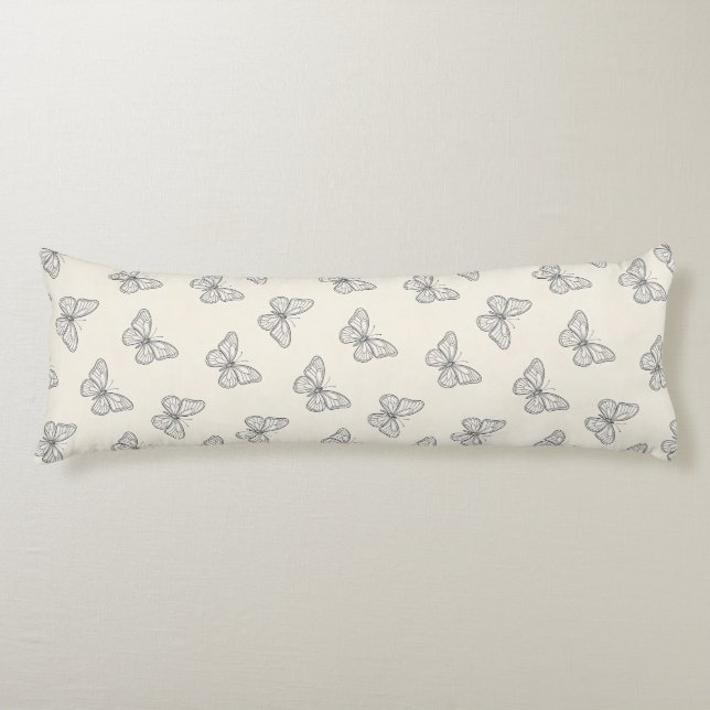 Butterfly Line Art Pattern Body Cushion (Front)
