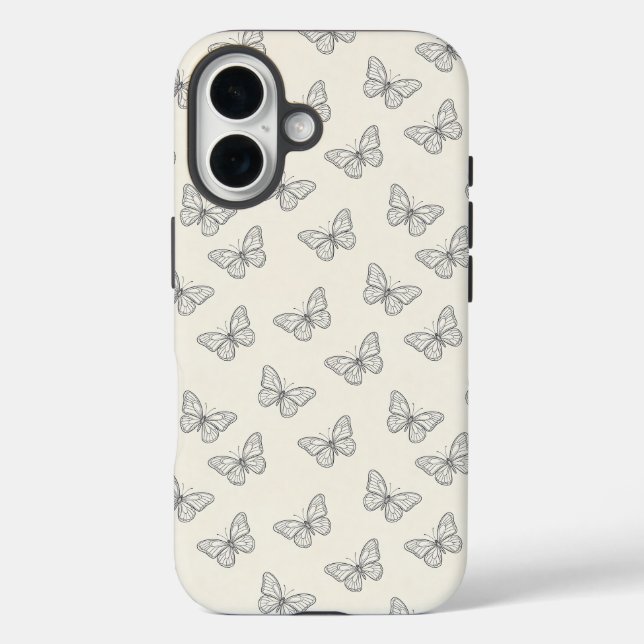 Butterfly Line Art Pattern Case-Mate iPhone Case (Back)