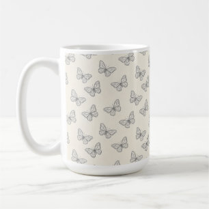 Butterfly Line Art Pattern Coffee Mug