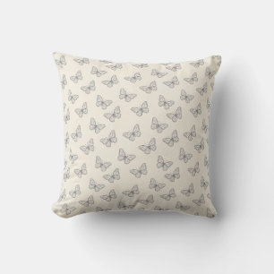Butterfly Line Art Pattern Cushion