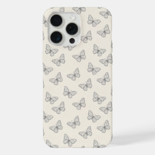 Butterfly Line Art Pattern iPhone 15 Pro Max Case