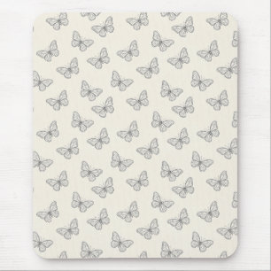 Butterfly Line Art Pattern Mouse Pad