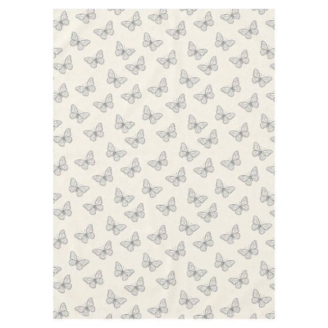 Butterfly Line Art Pattern Tablecloth (Front)