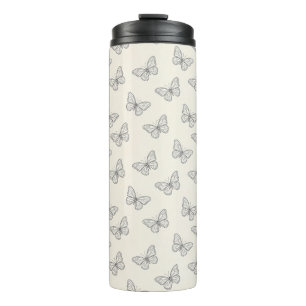 Butterfly Line Art Pattern Thermal Tumbler