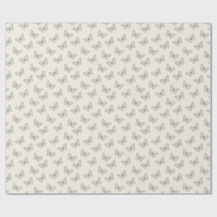 Butterfly Line Art Pattern Wrapping Paper