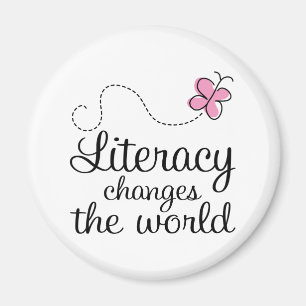 Butterfly Literacy Changes The World Gift Magnet