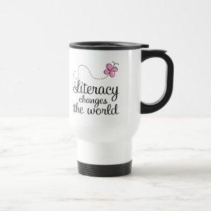 Butterfly Literacy Changes The World Gift Travel Mug