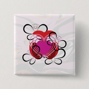 Butterfly Love Beat Of Love Marbled 15 Cm Square Badge