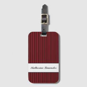 Butterfly Love Black Red Stripes Personalised Luggage Tag