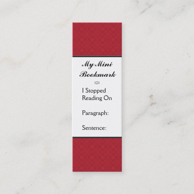 Butterfly Love | Deep Red Lace Personalised Mini Business Card (Front)