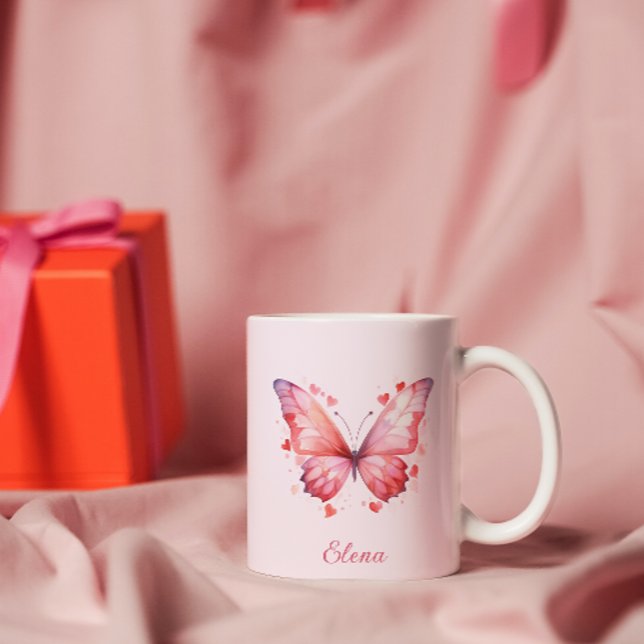Butterfly Love | Feminine | Custom Name Coffee Mug (Creator Uploaded)