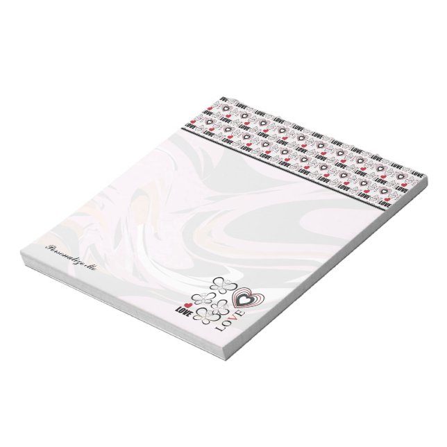 Butterfly Love | Love Word Text Art Notepad (Rotated)