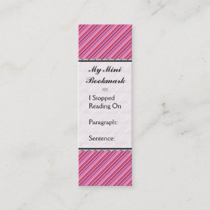 Butterfly Love Pink Red Stripes Decorative Mini Business Card