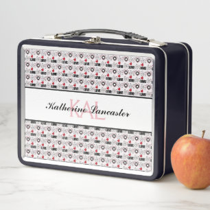 Butterfly Love Word Art Love Personalised Metal Lunch Box