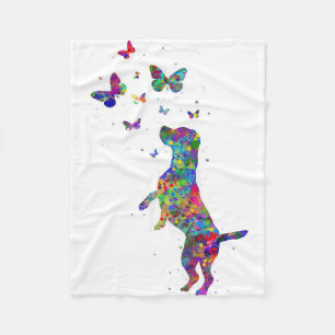 Butterfly Lover Beagle Dog Play With Butterflies Fleece Blanket