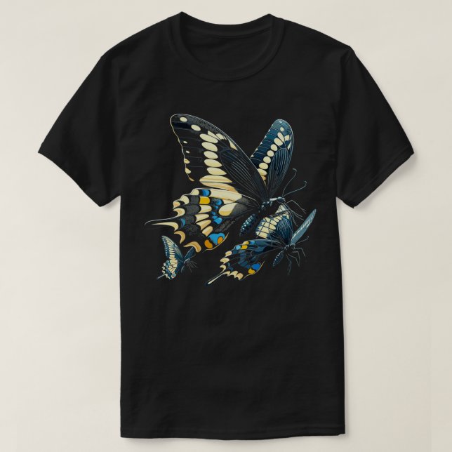 Butterfly Lover Entomology Bug Black Swallowtail B T-Shirt (Design Front)