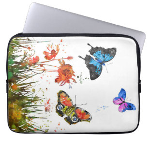 Butterfly Lover Flower And Butterfly Laptop Sleeve