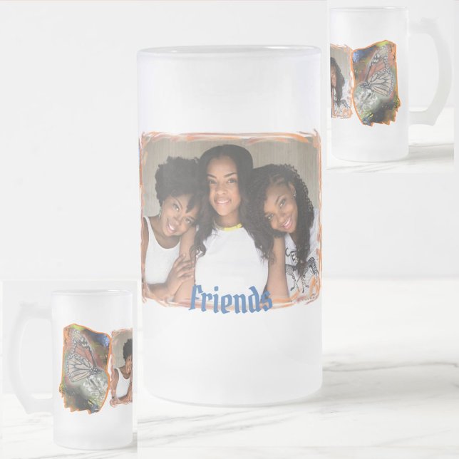 Butterfly Magic Friends Frosted Glass Mug (Creator Uploaded)