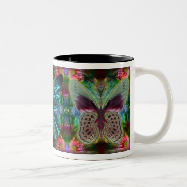 Butterfly Magic II Two-Tone Coffee Mug (Right)