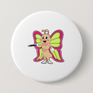 Butterfly Magic wand 7.5 Cm Round Badge