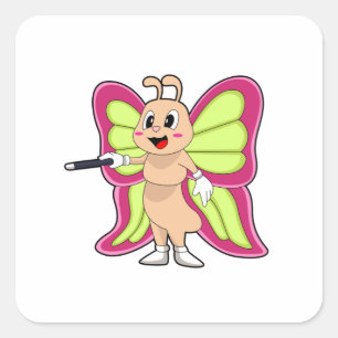 Butterfly Magic wand Square Sticker