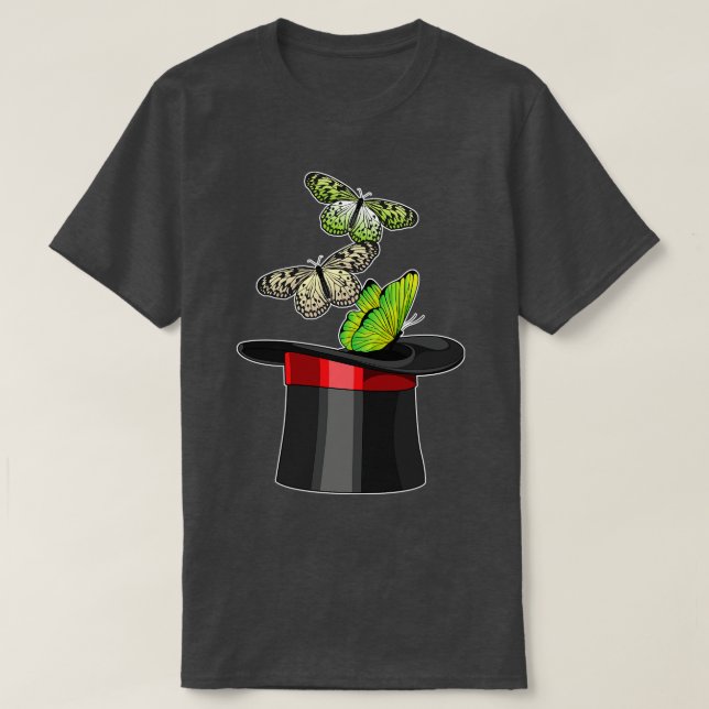 Butterfly Magician Cylinder T-Shirt (Design Front)