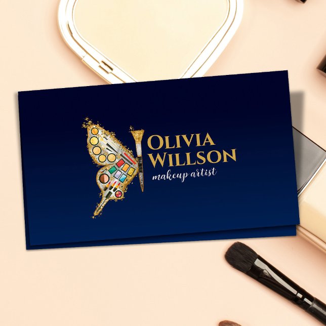 Butterfly Makeup Kit - Pearl and gold Business Card (Creator Uploaded)