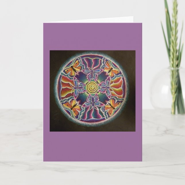 Butterfly Mandala Greeting Card (Front)