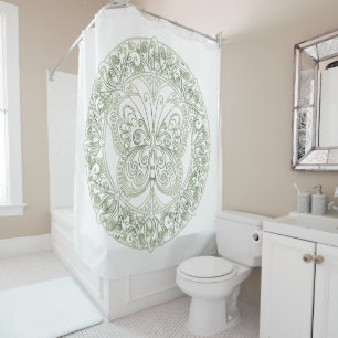Butterfly Mandala - Shower Curtain