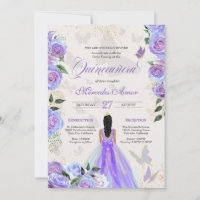 Butterfly Mariposa Iridescent Purple Quinceanera