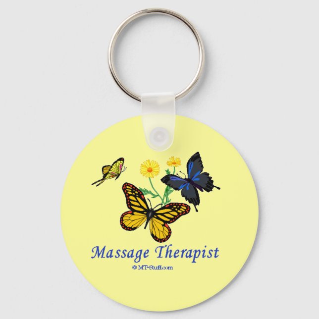 Butterfly Massage Therapist Key Ring (Front)