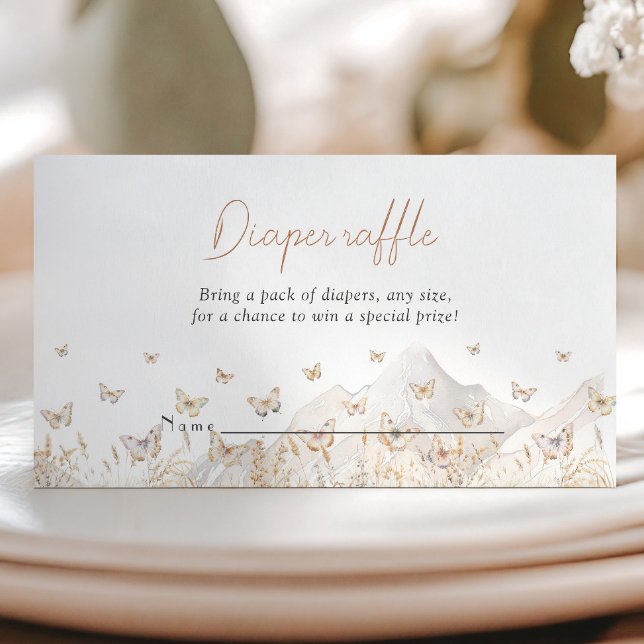 Butterfly Meadow Diaper Raffle Request Enclosure Card (Creator Uploaded)