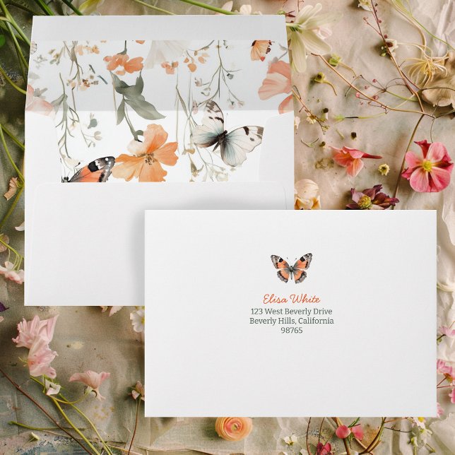 Butterfly Meadow Watercolor Bridal Shower CUSTOM  Envelope (Butterfly Meadow Watercolor Bridal Shower CUSTOM Envelope
)