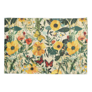 Butterfly Meadow Whimsical Floral Pillow Sham