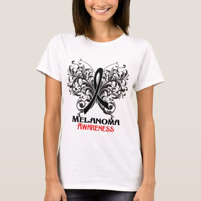 Butterfly Melanoma Awareness T-Shirt (Front)