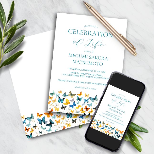 Butterfly Memorial Invitation (Creator Uploaded)