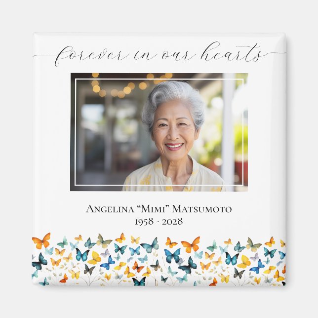 Butterfly Memorial Keepsake Photo Magnet (Front)