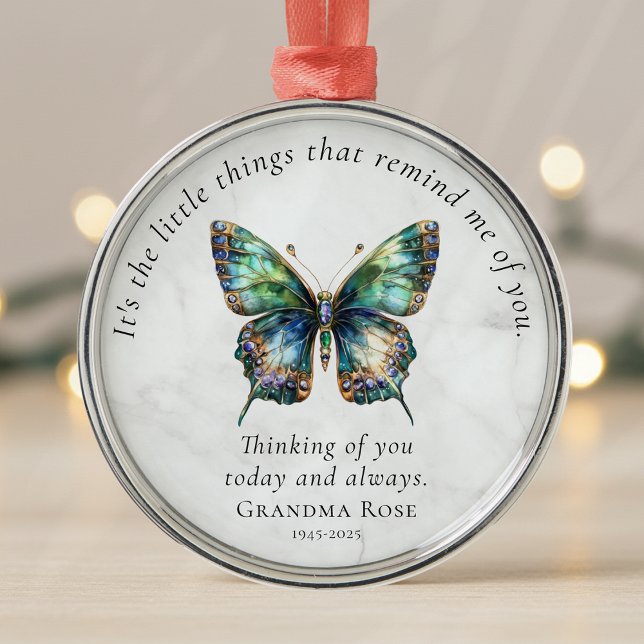 Butterfly Memorial Personalised Sympathy  Metal Tree Decoration (Creator Uploaded)