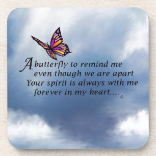 Butterfly Memorial Poem Coaster