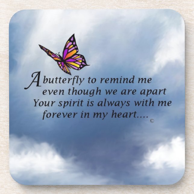 Butterfly Memorial Poem Coaster (Front)